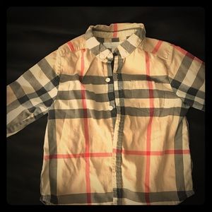 Burberry button down shirt for a infant